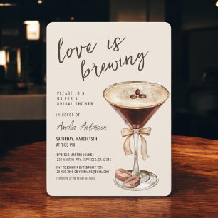 Love is Brewing Espresso Martini Bridal Shower Invitation