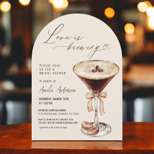 Love is Brewing Espresso Martini Bridal Shower Invitation