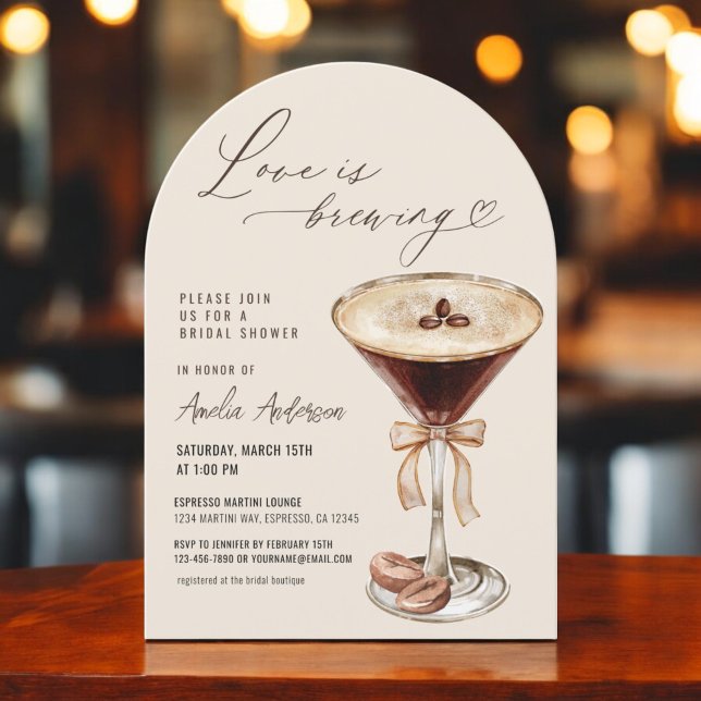 Love is Brewing Espresso Martini Bridal Shower Invitation (Creator Uploaded)