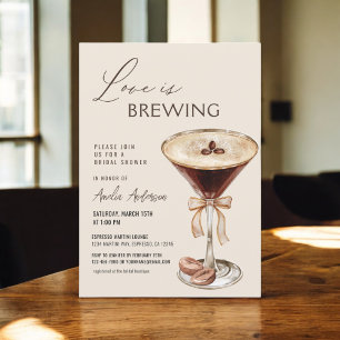 Love is Brewing Espresso Martini Bridal Shower Invitation