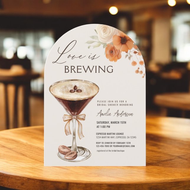 Love is Brewing Espresso Martini Bridal Shower Invitation (Creator Uploaded)