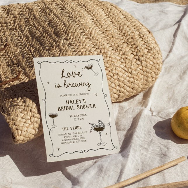 Love is Brewing Espresso Martini Bridal Shower Invitation (Creator Uploaded)