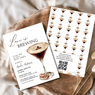 Love is Brewing Espresso Martini Bridal Shower Invitation