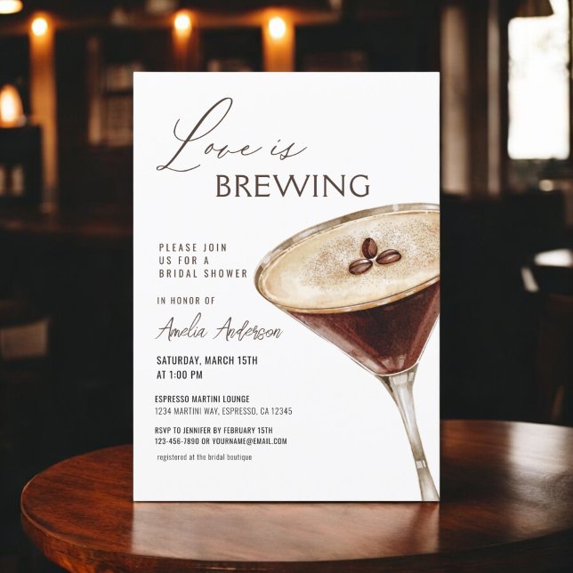 Love is Brewing Espresso Martini Bridal Shower Invitation (Creator Uploaded)