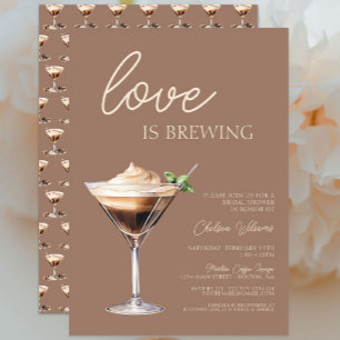 Love is Brewing Espresso Martini Bridal Shower Invitation