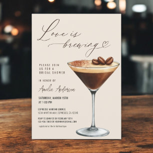 Love is Brewing Espresso Martini Bridal Shower Invitation