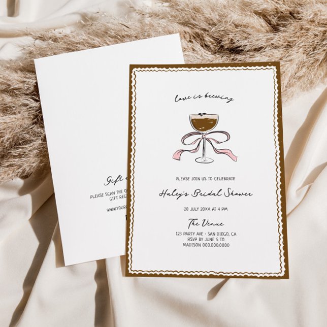 Love Is Brewing Espresso Martini Bridal Shower Invitation (Creator Uploaded)