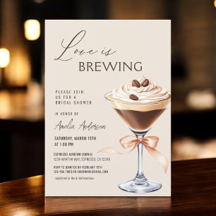 Love is Brewing Espresso Martini Bridal Shower Invitation