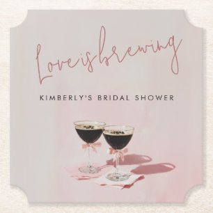 Love is Brewing Espresso Martini Bridal Shower Nap Paper Coaster