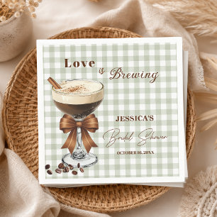 Love is Brewing Espresso Martini Bridal Shower Napkin
