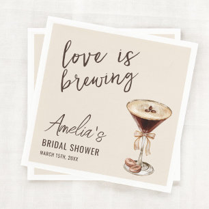 Love is Brewing Espresso Martini Bridal Shower Napkin