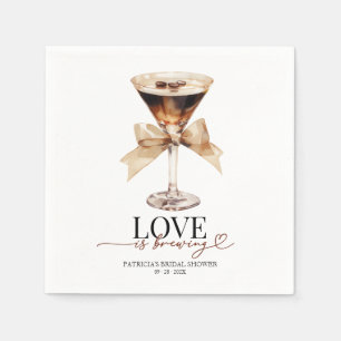 Love Is Brewing Espresso Martini Bridal Shower Napkin