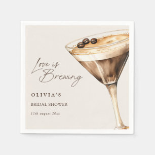 Love is Brewing Espresso Martini Bridal Shower Napkin