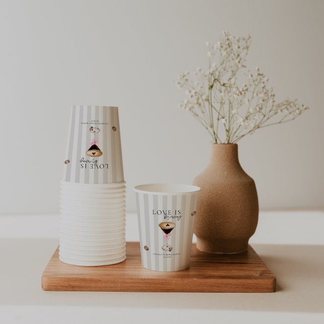 Love is Brewing | Espresso Martini Bridal Shower Paper Cups (Creator Uploaded)