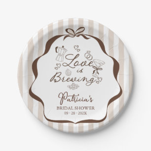 Love Is Brewing Espresso Martini Bridal Shower Paper Plate