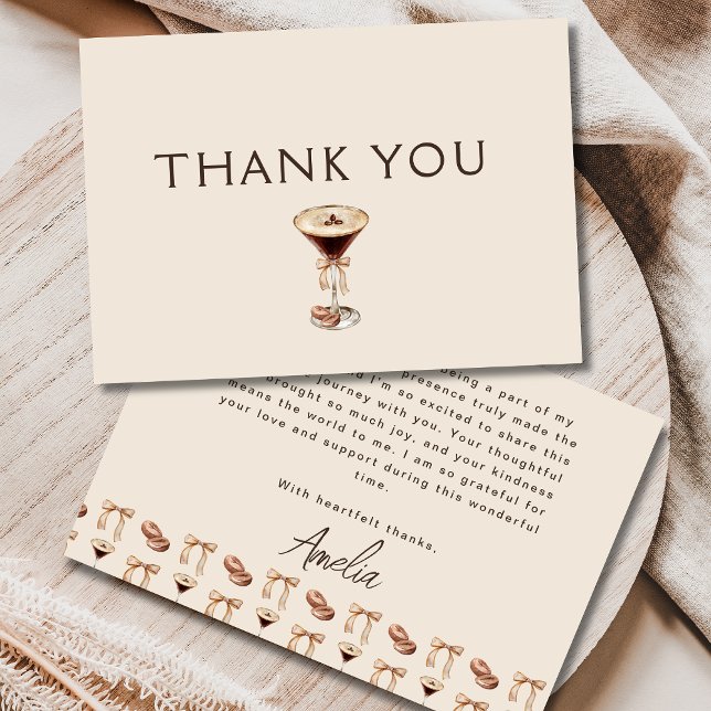 Love is Brewing Espresso Martini Bridal Shower Thank You Card (Creator Uploaded)