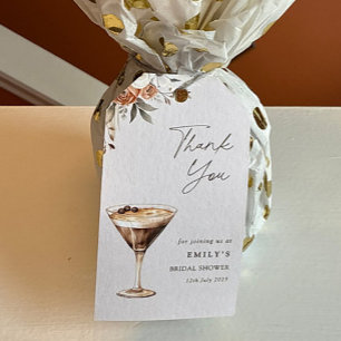 Love is Brewing Espresso Martini Shower Thank You Gift Tags