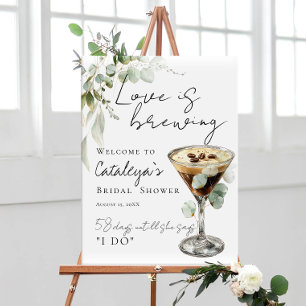 Love is Brewing Espresso Martini Shower Welcome Poster