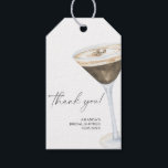 Love is Brewing Espresso Martini Thank you Gift Tags<br><div class="desc">Watercolor espresso martini cocktail. Love is brewing bridal shower. Coffee themed bridal shower.</div>