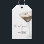 Love is Brewing Espresso Martini Thank you Gift Tags<br><div class="desc">Watercolor espresso martini cocktail. Love is brewing bridal shower. Coffee themed bridal shower.</div>
