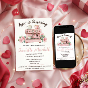 Love is Brewing, Espresso Themed Bridal Shower Invitation