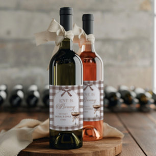 Love Is Brewing Expresso Martini Bow Bridal Shower Wine Label
