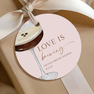 Love Is Brewing Expresso Martini Bridal Shower Favour Tags