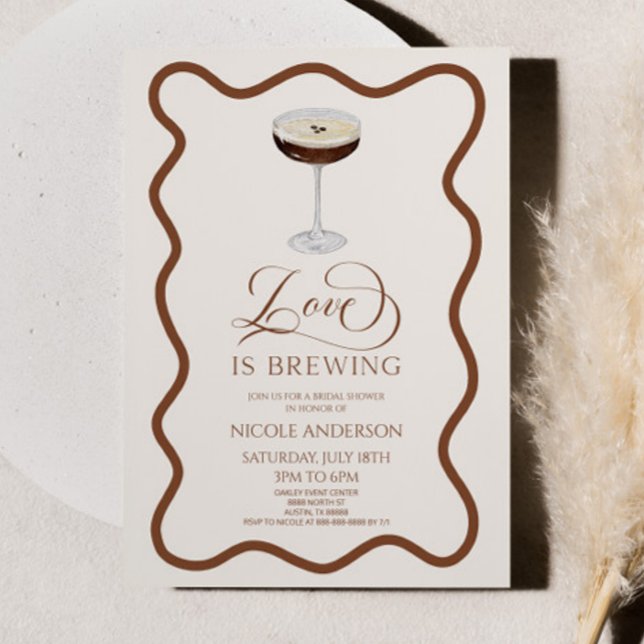 Love Is Brewing Expresso Martini Bridal Shower Invitation (Creator Uploaded)