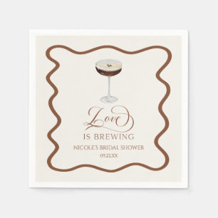 Love Is Brewing Expresso Martini Bridal Shower Napkin