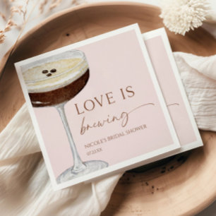 Love Is Brewing Expresso Martini Bridal Shower Napkin