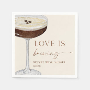 Love Is Brewing Expresso Martini Bridal Shower Napkin