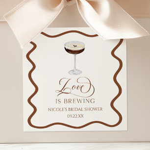 Love Is Brewing Expresso Martini Bridal Shower Square Sticker