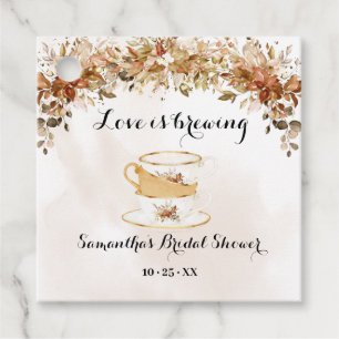 Love is Brewing Fall Autumn Eucalyptus Tea Shower Favour Tags