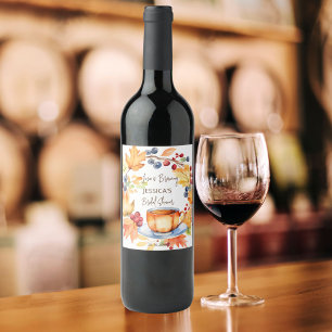 Love is brewing fall bridal shower favours wine label
