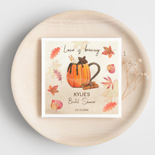 Love is brewing fall bridal shower monogrammed napkin