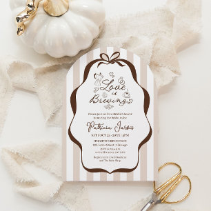 Love Is Brewing Fall Coffee Bridal Shower Arch Invitation