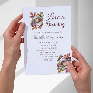 Love Is Brewing Fall Coffee Bridal Shower Invitation