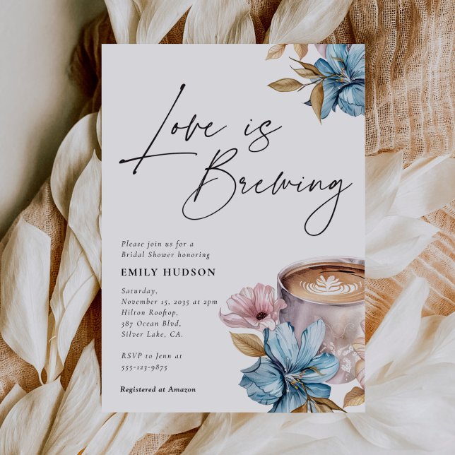 Love is Brewing Floral Bridal Shower Invitation (Creator Uploaded)