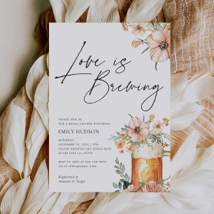 Love is Brewing Floral Bridal Shower Invitation