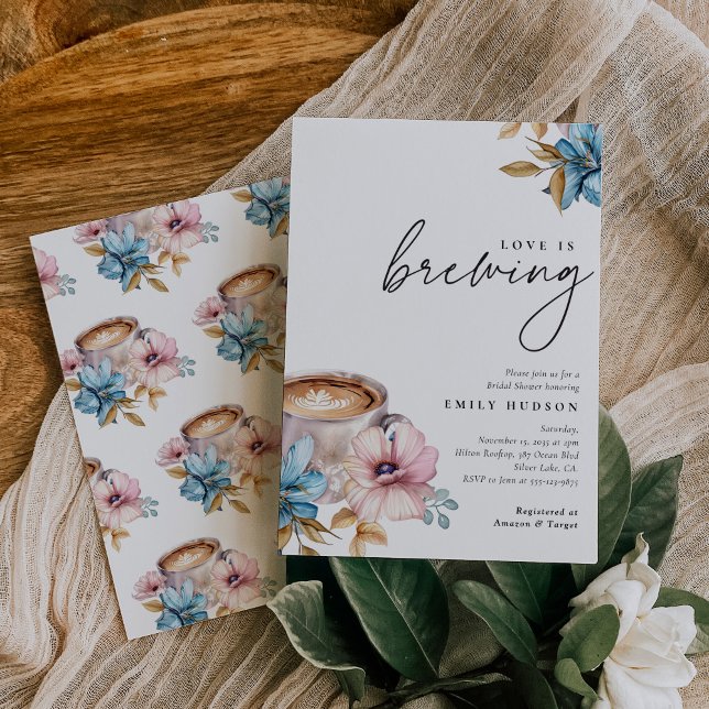 Love is Brewing Floral Bridal Shower Invitation (Creator Uploaded)