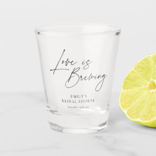 Love is Brewing Floral Bridal Shower Shot Glass