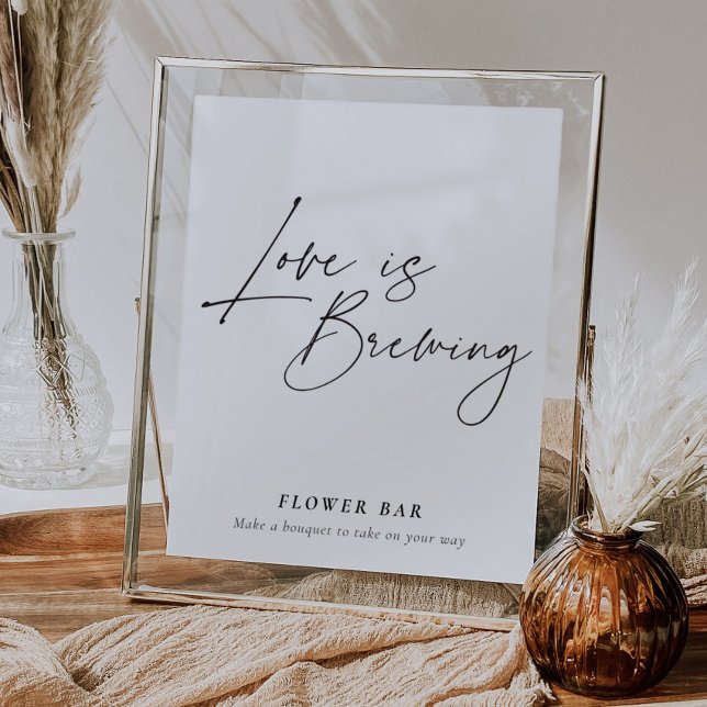 Love is Brewing Flower Bar Sign Bridal Shower (Creator Uploaded)