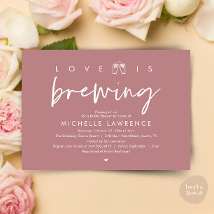 Love is brewing, Gorgeous Bridal Shower Beer Party Invitation