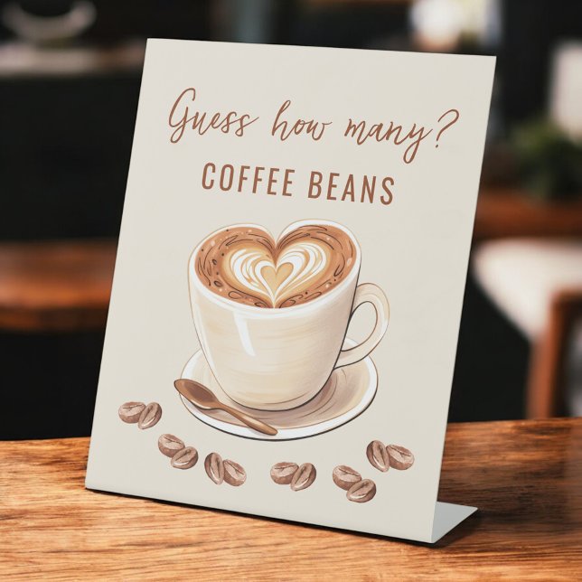 Love is Brewing Guess How Many Coffee Beans Pedestal Sign (Creator Uploaded)