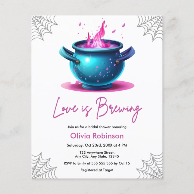 Love is Brewing Halloween Bridal Shower Invitation (Front)