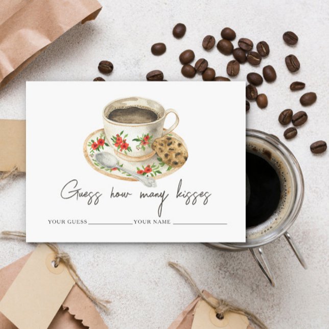 Love is brewing How many kisses bridal game Enclosure Card (Creator Uploaded)