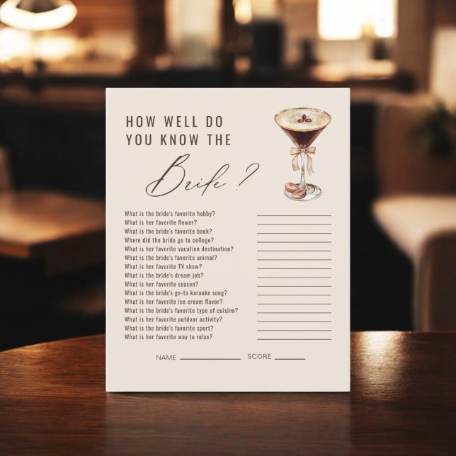 Love is Brewing How Well Do You know the Bride (Creator Uploaded)