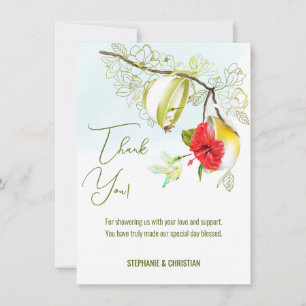 Love Is Brewing Hummingbird Tea Party Thank You Card