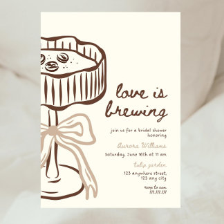 Love Is Brewing Invitation, Love Is Brewing Bridal Invitation