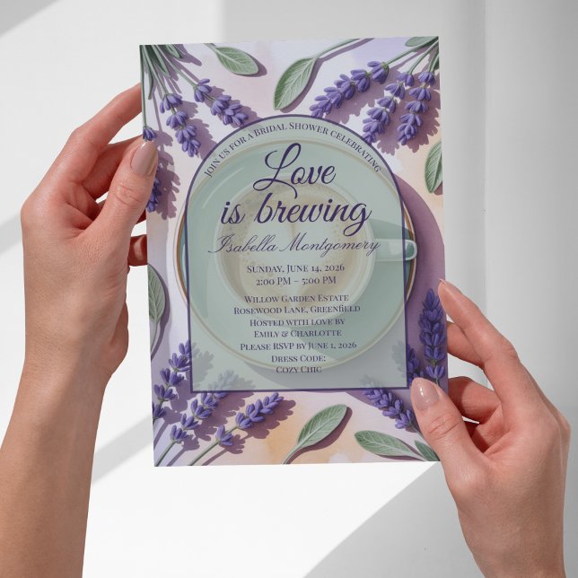 Love Is Brewing Lavender Latte Bridal Shower Invitation (Love Is Brewing Lavender Latte Bridal Shower Invitation
)